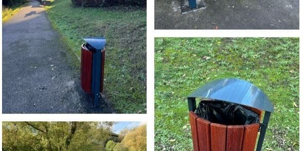 Bench and bins picture